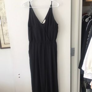 H&M black V thin strap jumpsuit